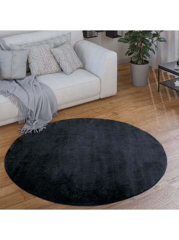 KADIMA DESIGN Teppich Kurzflor waschbar Unifarben Wohnzimmer in Marineblau