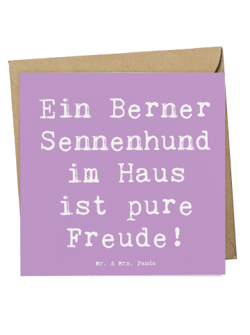 Mr. & Mrs. Panda Deluxe Karte Spruch Berner Sennenhund Freude mi... in Lavendeltraum