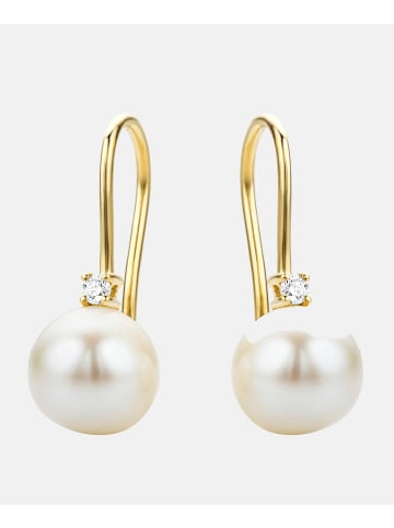 Diamant L'éternel Ohrringe aus 585 Gelbgold mit 0.07 Karat Diamant mit Perle