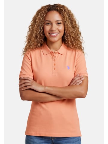 U.S. Polo Assn. Poloshirt USSiirena – Damen Classic Fit kurzarm mit Logo-Stickerei in Lachs