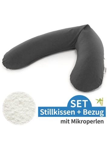 Theraline Stillkissen Das Original mit Mikroperlen-Füllung in grau,schwarz
