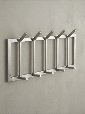 KADIMA DESIGN Wandgarderobe Metall Silber 65x30x10 cm Design Flurgarderobe Stahl,