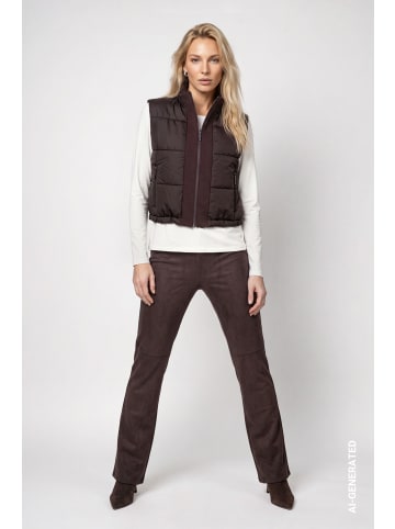 monari Gesteppte Weste mit Strickdetails und Stehkragen in Black Coffee