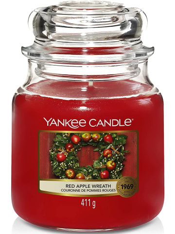 Yankee Candle Duftkerze Duftwachsglas mittel Red Apple Wreath in Rot
