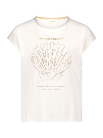 CARTOON Rundhals-Shirt mit Placement in Patch Cream/Gold