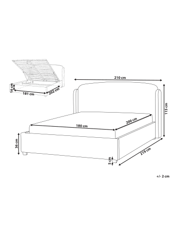 Beliani 2-tlg Doppelbett BERNAY in Weiß