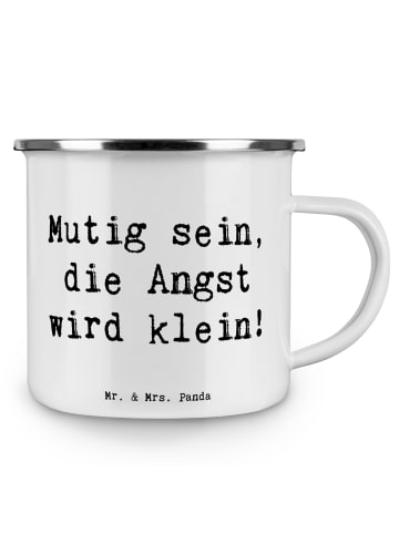 Mr. & Mrs. Panda Haferl Spruch Angst überwinden mit Spruch in Weiß