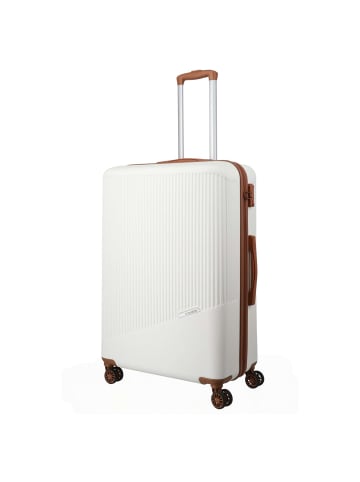 travelite Bali - 4-Rollen-Trolley L 77 cm (weiß/cognac) in weiÃŸ/cognac