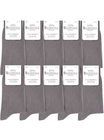 Occulto 10er Pack 100% Baumwolle Socken Ingo in Grau