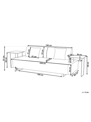 Beliani 3-tlg 3-Sitzer Sofa SOKNA in Schwarz
