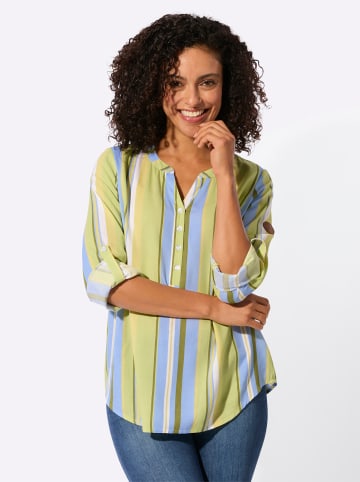 WITT WEIDEN Schlupfbluse in pistazie-eisblau-gestreift