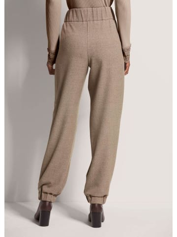 MADELEINE Lässige Damenhose mit Gürtel und Gummisaum in cappuccino / berber / melange