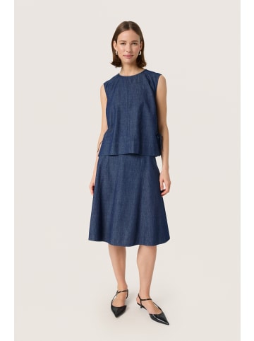 Soaked in Luxury Ärmellose Bluse SLChamy Gerade Passform in Dark Blue Denim