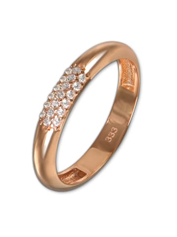 GoldDream 333 Rosegold - 8 Karat Damen Ringe 3-reihig Zirkonia Fingerring  56 (17,8)