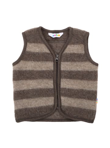 Joha Weste aus Wollfleece Merinowolle in braun