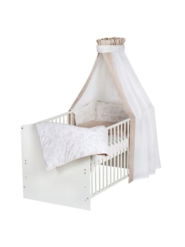 Schardt Babybett-Komplett-Set Classic-Line inkl. Bettwäsche, in weiss,beige,motiv