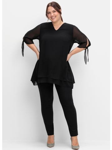 sheego Longbluse in schwarz