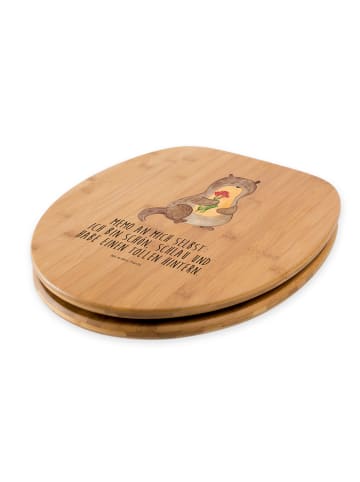 Mr. & Mrs. Panda Toilettendeckel Otter Blumenstrauß mit Spruch in Braun