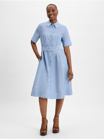 Ambiance Freizeitkleid mit Leinen-Anteil in blau - 0002