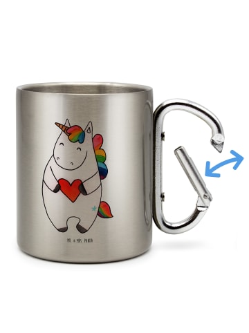 Mr. & Mrs. Panda Thermobecher Einhorn Herz ohne Spruch in Silber