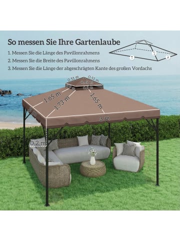 Outsunny Pavillon Ersatzdach in Khaki & Braun 300L x 300B x 1H cm