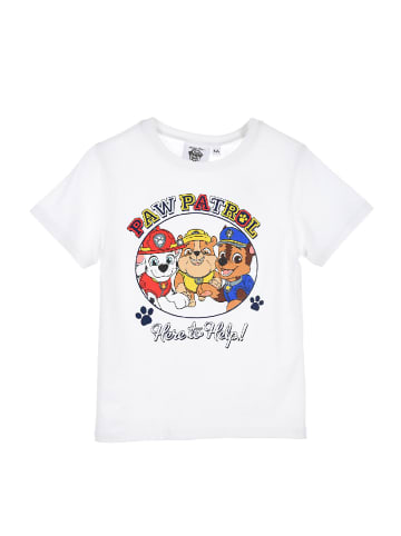 Paw Patrol T-Shirt kurzarm "Here to Help" Marshall, Chase und Rubble in Weiß