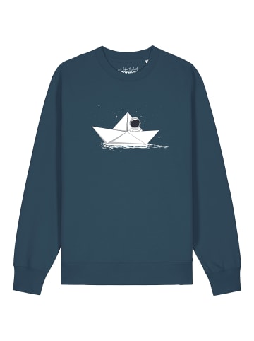 wat? Apparel Sweatshirt Astronaut in paper boat in Petrol