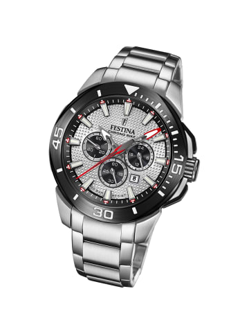 Festina Chronograph-Armbanduhr Festina Chrono Bike silber extra groß (ca. 47mm)