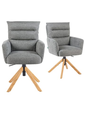 DUBI Möbel 2er-Set: Bürostuhl Mika-Tesa in Grau - (B)59 x (H)95 x  (T)66 cm