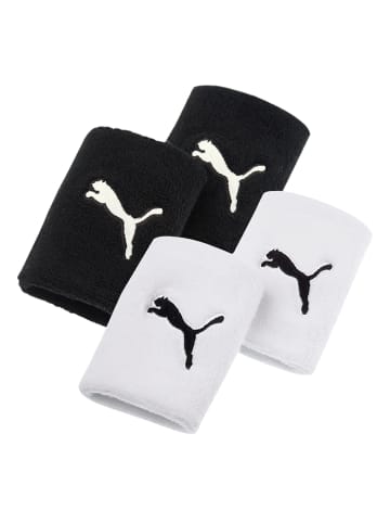 Puma Schweißband 4er Pack in Schwarz/Weiß