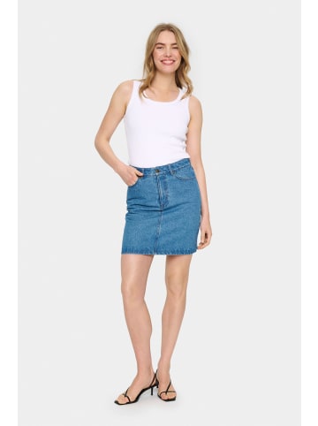 SAINT TROPEZ Rock GabiSZ Gerade Passform in Medium Blue Denim