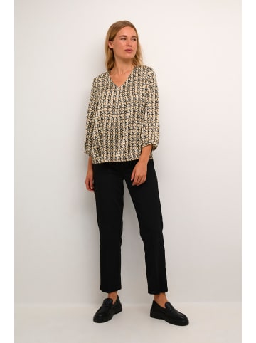 Kaffe Kurzarm-Bluse KAanna Regular fit in Black / Ermine Scale
