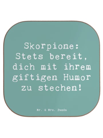 Mr. & Mrs. Panda Tassenuntersetzer Spruch Skorpion Humor mit Spruch in Meeresbrise