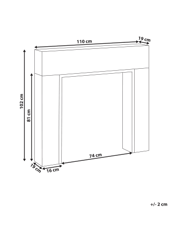 Beliani Kaminumrandung BOYANUP in Braun - (W) 110 x (H) 102 x (L) 19 cm