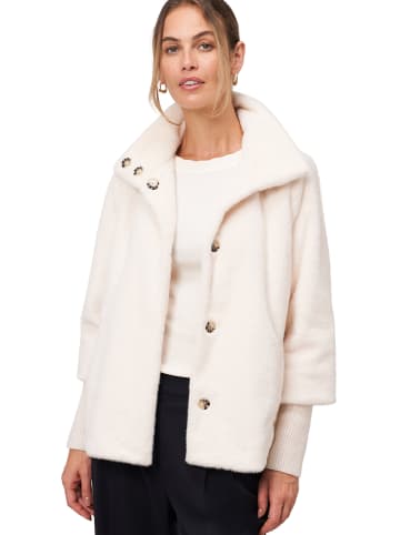 Zero  Fellimitat-Jacke mit Stehkragen in Eggnog