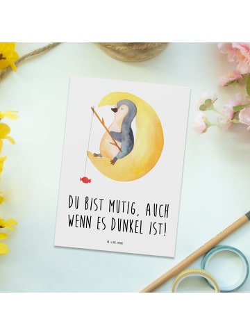 Mr. & Mrs. Panda Grußkarte Angst vor Dunkelheit überwinden mit S... in Weiß