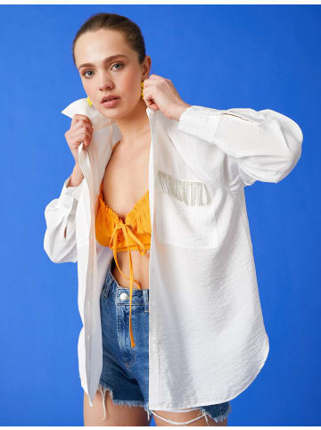 KOTON Shirt in Grauweiß