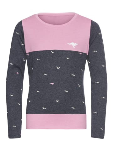 Kangaroos Langarmshirt in marine meliert-gemustert