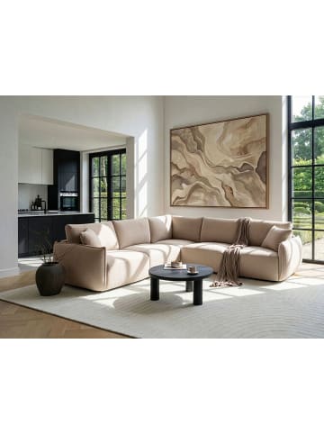 Beliani 5-tlg Modulsofa MESNALI in Beige/Schwarz rechtsseitig