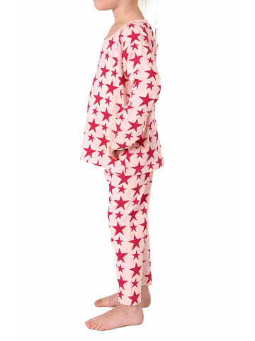 NORMANN Kleinkinder langarm Schlafanzug Pyjama Sterne - 77789 in pink