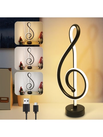 ZMH LED Tischleuchte in schwarz 2W Touch Dimmbar Akku Moderne kabellos H 38.5cm