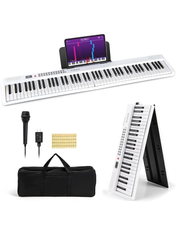 COSTWAY Keyboard Piano 88 Tasten in Weiß