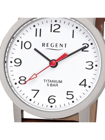 Regent Armbanduhr Regent Titan-Uhren braun klein (ca. 27mm)