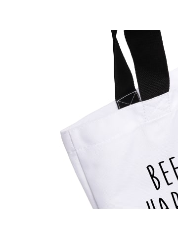 Mr. & Mrs. Panda Reisetasche Biene Happy mit Spruch in Weiß