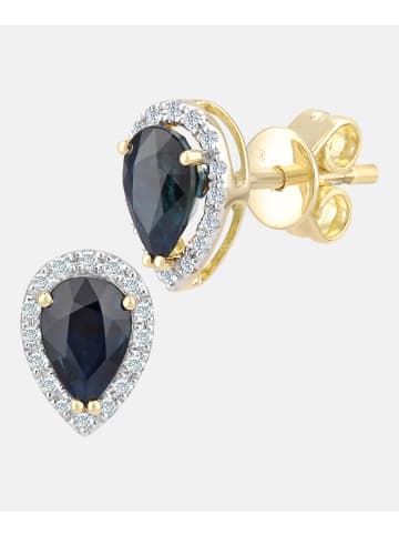 Diamant L'éternel Ohrstecker aus 750 Gelbgold mit Diamant mit Saphir