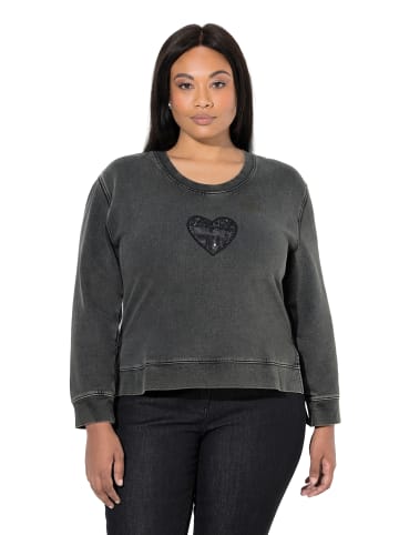 Ulla Popken Sweatshirt in schwarz