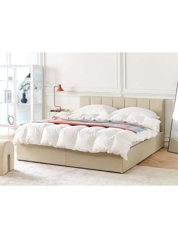 Beliani Doppelbett DREUX in Beige/Schwarz - (W) 171 x (H) 90 x (L) 214 cm