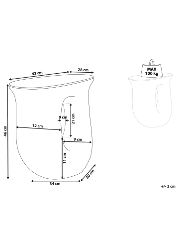 Beliani Beistelltisch IDRO in Grün - (W) 28 x (H) 46 x (L) 42 cm