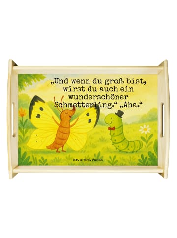 Mr. & Mrs. Panda tablett aus holz Raupe Schmetterling Design mit... in Weiß