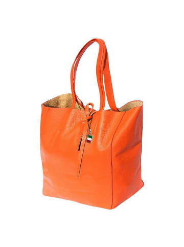 Florence Florence Shopper, Schultertasche Leder orange ca. 30cm breit